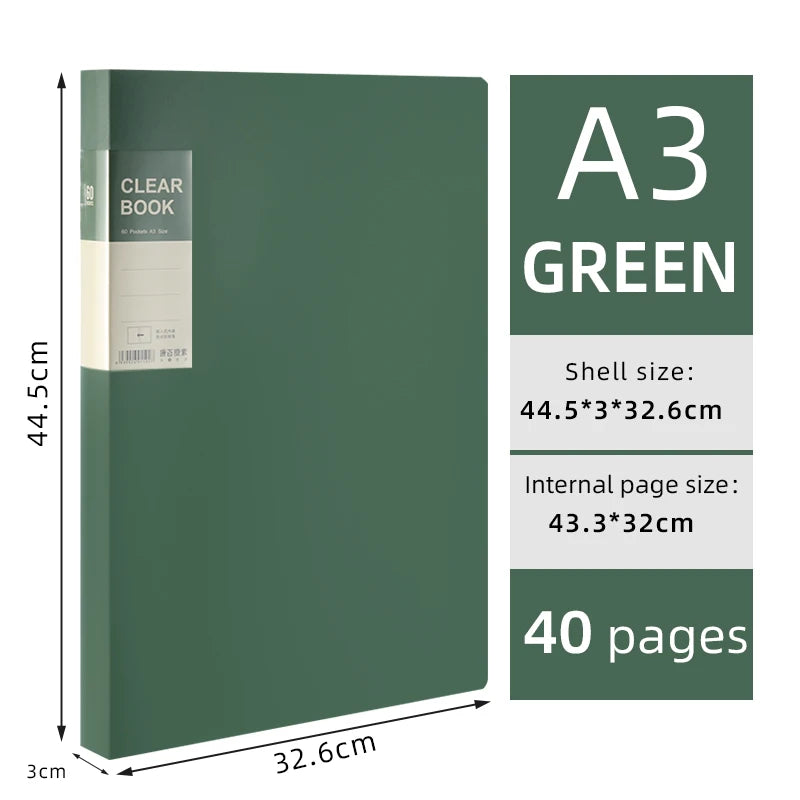 A3 Side-Entry Art Portfolio for Students - Painting Folder, Poster, Sketch Paper, Insert Pockets, Certificate Holder 20-60Pages