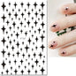 3d Nail Art Stickers Red Black White Love Hearts Stars Clouds French Full Tips Adhesive Nail Decals Slider For Manicure