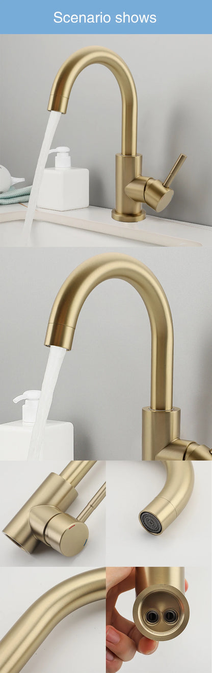 ULA G1/2 Basin Faucet Waterfall Bathroom Sink Faucet Hot Cold Water Mixer Tap Deck Mounted Bathroom Tap Crane Washbasin Tap