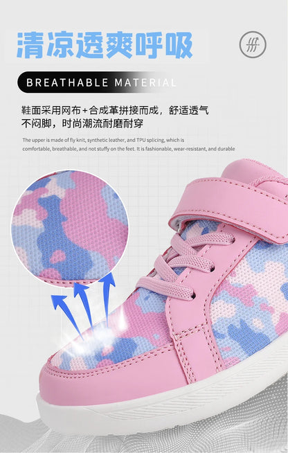 Children Sneaker Girls Barefoot Shoes  2025 New Luxury Fashion Skate Kids Casual Sneaker White Pink Sports Tennis Shoes for Girl