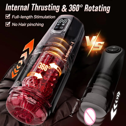 Mrgras Male Masturbator Penis Pump - Male Sex Toys for Men with Upgrade 12 S Vacuum Pump & 7 Thrusting Rotating Vibrating Sucking Licking LCD Adult Toys Mens Sex Toys Pocket Pussy Pumps & Enlargers,Pocket Pussy Mens Sex Toy B