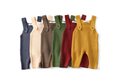 MILANCEL New Spring Baby Overall 3M-6Y Solid Color Infant Girls Knit Rompers 6 Colors Versatile Children Suspenders Jumpsuit