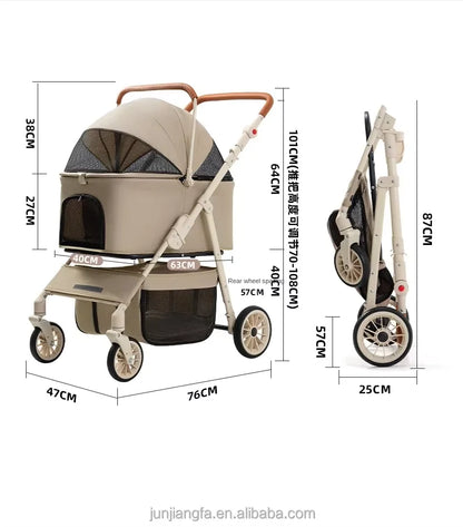 Cat Trolley Cat Stroller Outdoor Pet Stroller Dog Pet Carriers & Travel Products Pet Stroller Double