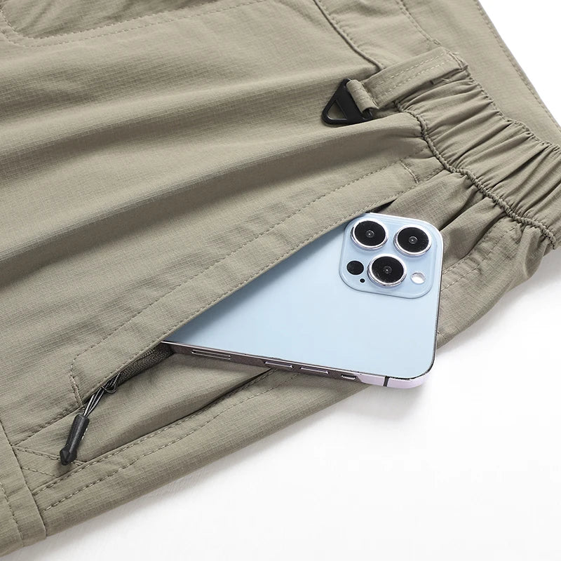 Men's Cargo Hiking Convertible Pants, Waterproof, Quick Dry, Lightweight, Removable Zipper, Perfect for Outdoor Adventures, Fishing and Camping, All-Season Versatile Hiking Gear.