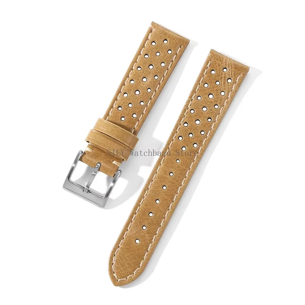 Breathable Leather Strap Men Women Universal Cowhide Watchband Business Wristbelt Band Sport Bracelet Accessories 18mm 20mm 22mm
