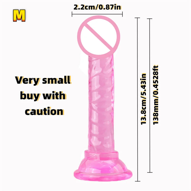 Realistic Soft Jelly Dildo Transparent Suction Cup Strong Grip Flexible Intimate Toy for Women Solo Couple Play