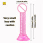 Realistic Soft Jelly Dildo Transparent Suction Cup Strong Grip Flexible Intimate Toy for Women Solo Couple Play