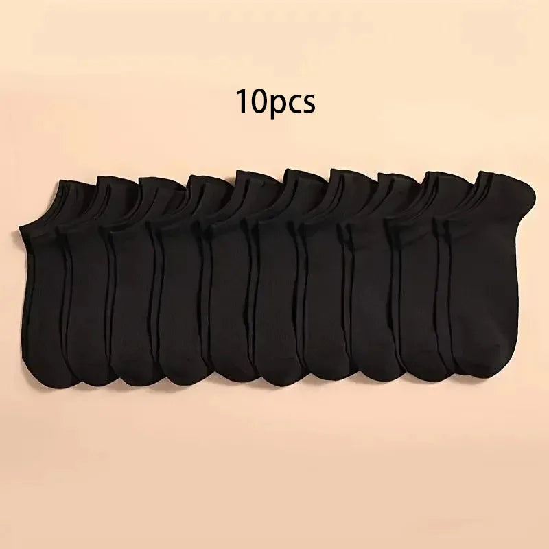 Summer Spring Unisex Solid Color Ankle Socks 10/20/40 Pairs Soft Lightweight No Show Sports Socks for Men Women Bulk Value Pack