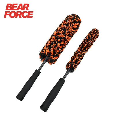 Bear Force Car Wheel Cleaning Brush, Microfiber Bendable Wheel Detailing Brush, Car Wheel Rim Cleaner Brush for All Wheel, Car Wash