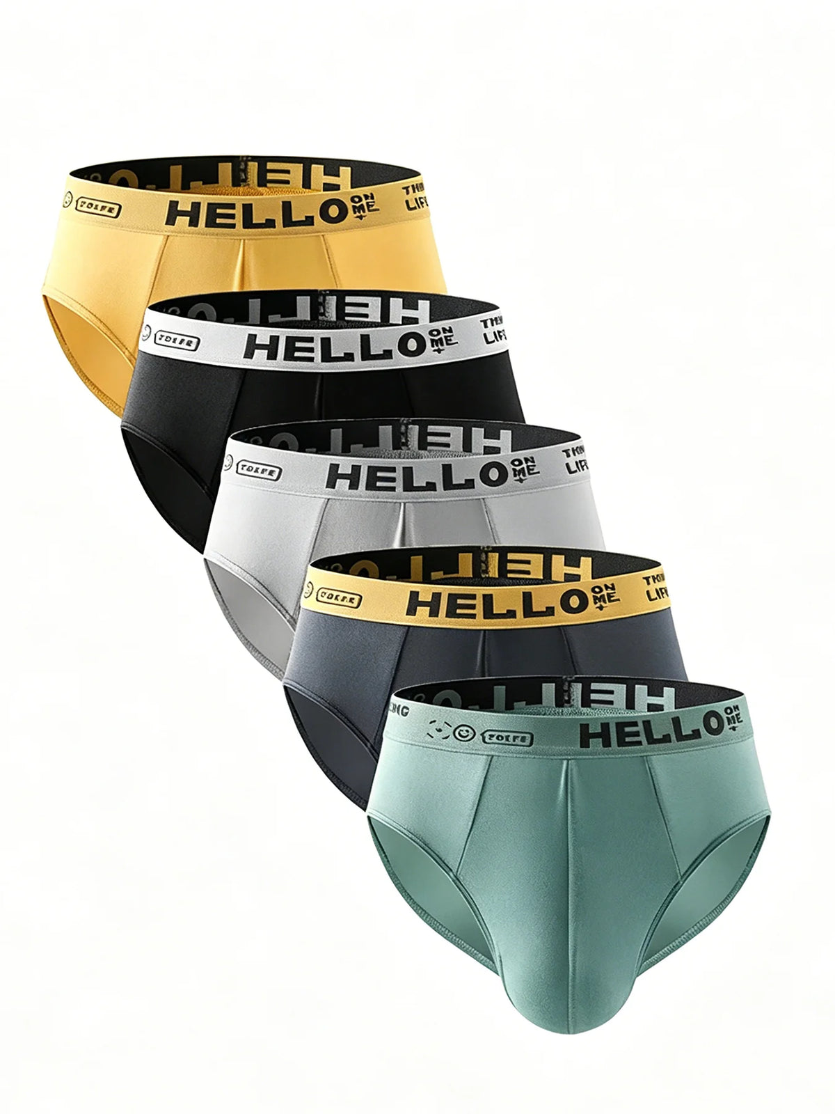 5Pcs Men's Underwear Summer Men Briefs Male Large Size XS-XL Boy Comfortable Solid Underpants Fungi-Proofing Men Panties