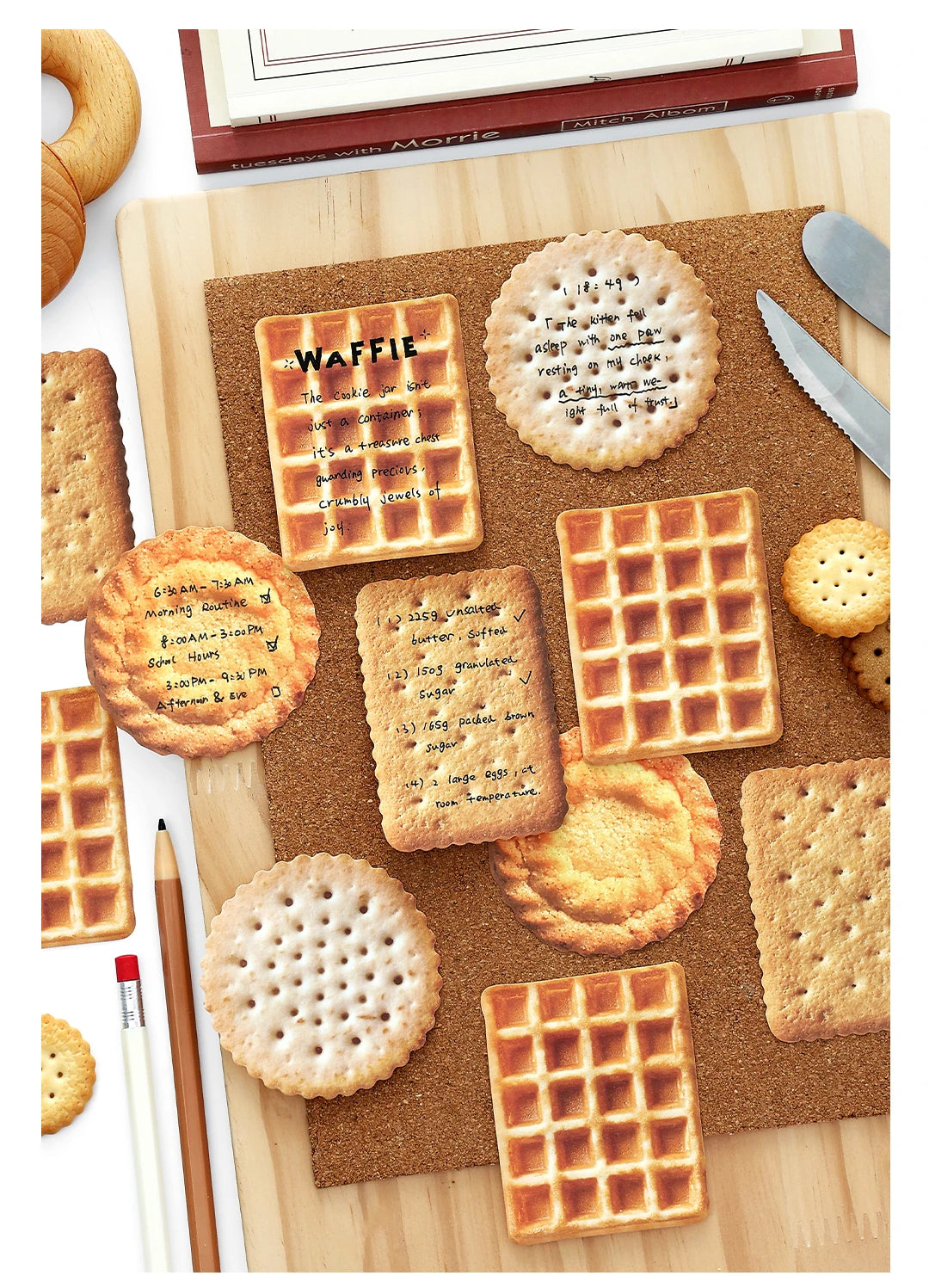 30pcs Biscuit Plan Series Retro Ins Dessert Biscuit Theme Message Memo Creative DIY Handmade Scrapbook Aesthetic Material