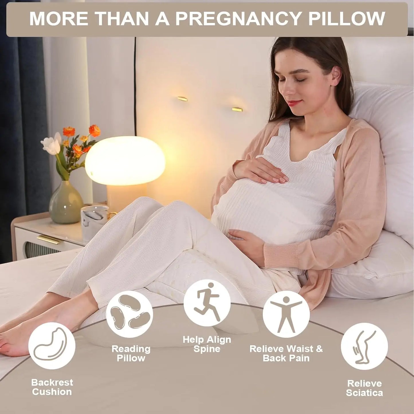 Pregnancy Pillows for Pregnant Women Pregnant Comfort Waist Protection Pillow Maternity Pillow with Detachable Adjustable Pillow