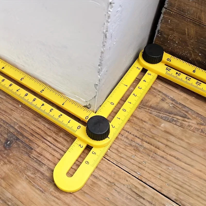1PC Multi-Functional ABS Plastic 4-Fold Ruler - Foldable Measuring Tool for Woodworking, DIY & Construction