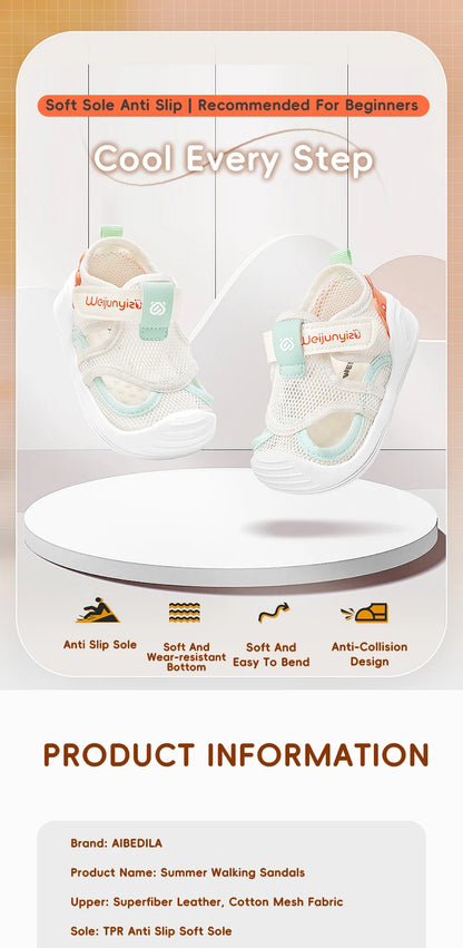 Baby Walking Shoes Summer Boys Mesh Shoe 1-3 Year Girls Sandals Soft Sole Anti Slip Children Casual Shoe Lightweight Baby Shoes