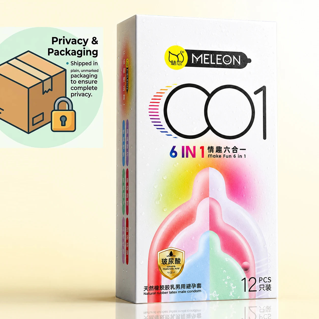 6in1 Warehouse Shipped Condoms 12Pcs/Pack  Intimate Good Sex Products Combining Particles and Threads for Pleasure