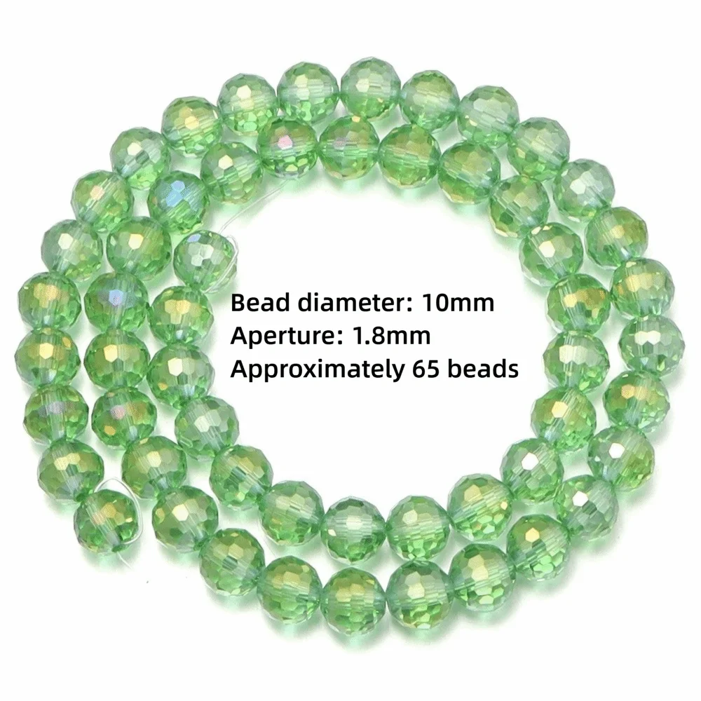 6/8/10mm Sizes Faceted Glass Beads 96-faceted Pink Blue Crystal Earth Beads Faceted Cut Style Plating Clear Jewelry Making Beads