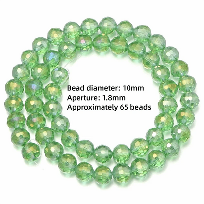 6/8/10mm Sizes Faceted Glass Beads 96-faceted Pink Blue Crystal Earth Beads Faceted Cut Style Plating Clear Jewelry Making Beads