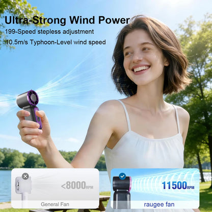 Mini Hand Fan Ultra Mini Fan Portable USB Rechargeable Neck Hanging Fan With Light Pocket Size Small Handheld Fan For Outdoor