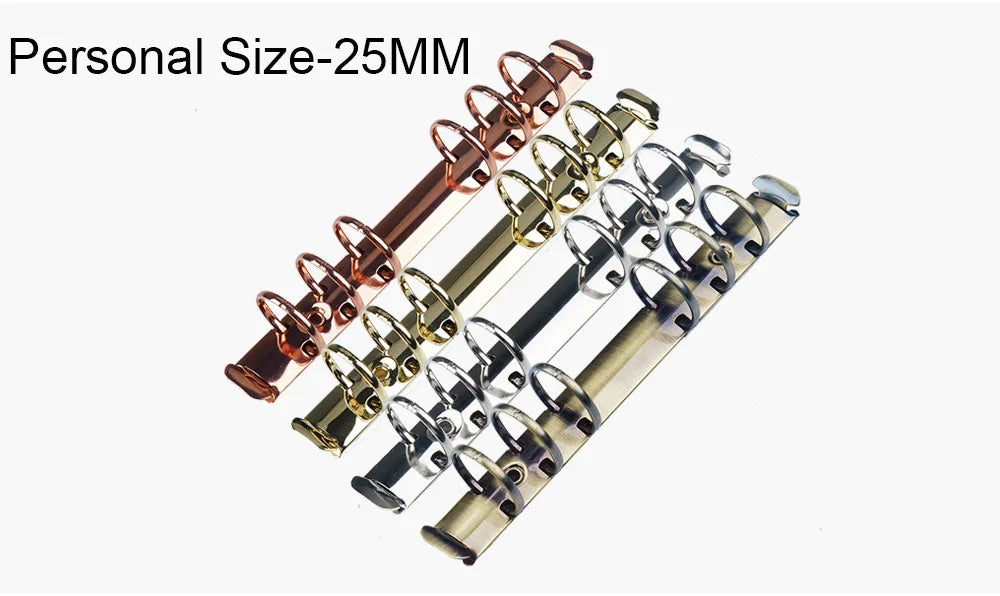 Metal Spiral Rings Binder Clip With 2 Pairs of Screw For Diary Notebook Planner A7 Binder Clip File Folder