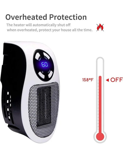 500W Electric Heater Wall-mounted Warm Air Blower Mini Hot Air Blower Plug-in Radiator With Remote Control Electric Hot Fan