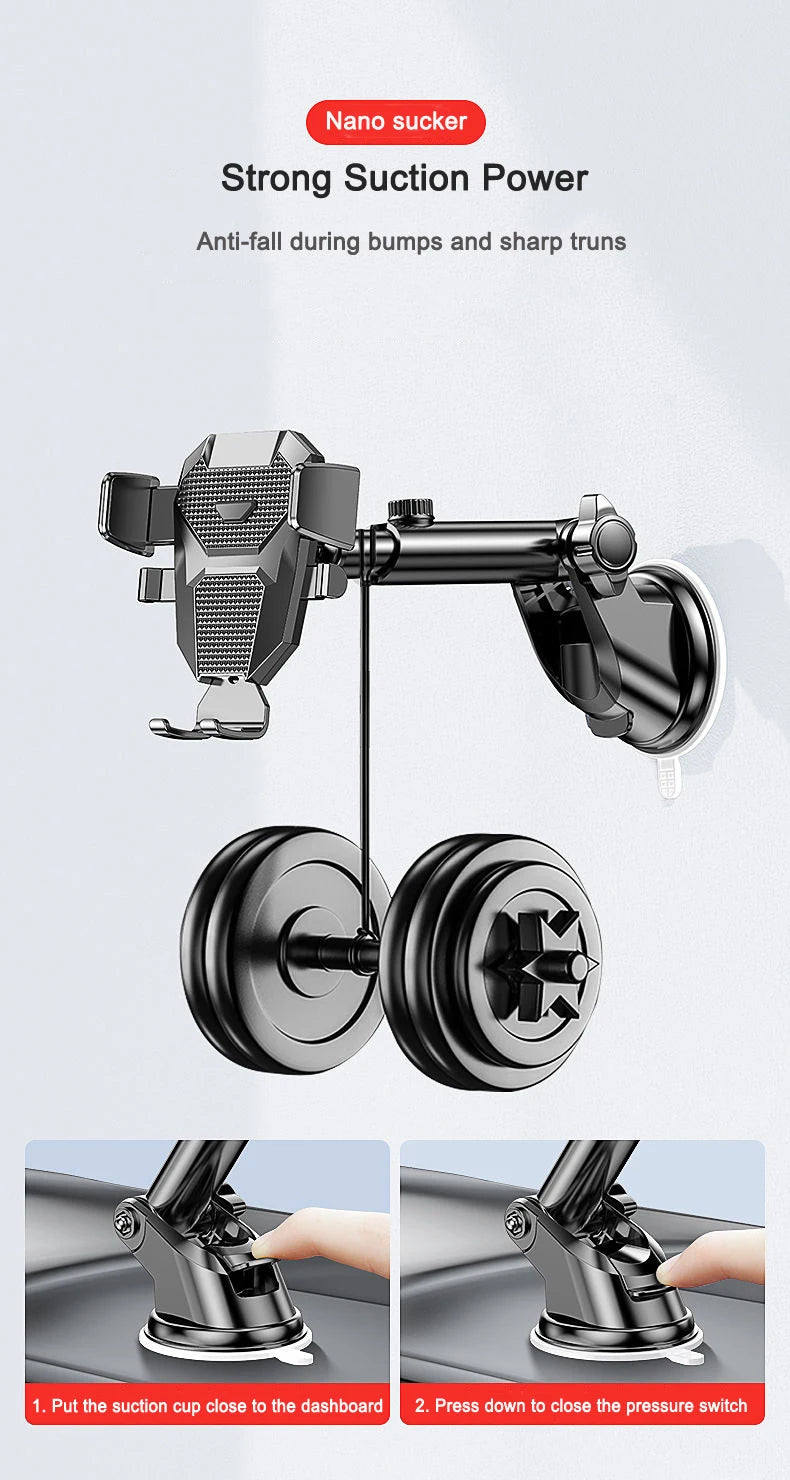 2026 NEW Universal Sucker Car Phone Holder 360° Windshield Car Dashboard Mobile Cell Support Bracket for 4.0-7 Inch Smartphones