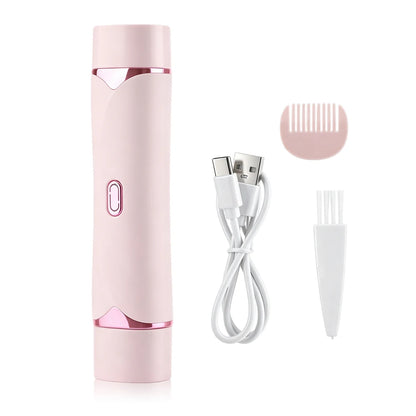 Electric Shaver for Women Waterproof Wet & Dry Hair Razors 2 in 1 Double Head Portable Bikini Hair Trimmer Detachable Head Shave