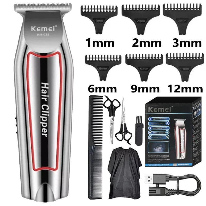 Kemei KM-032 Professional Hair Trimmer Electric Beard Trimmer for Men Hair Clipper Hair Cutter Machine Haircut Grooming Kit