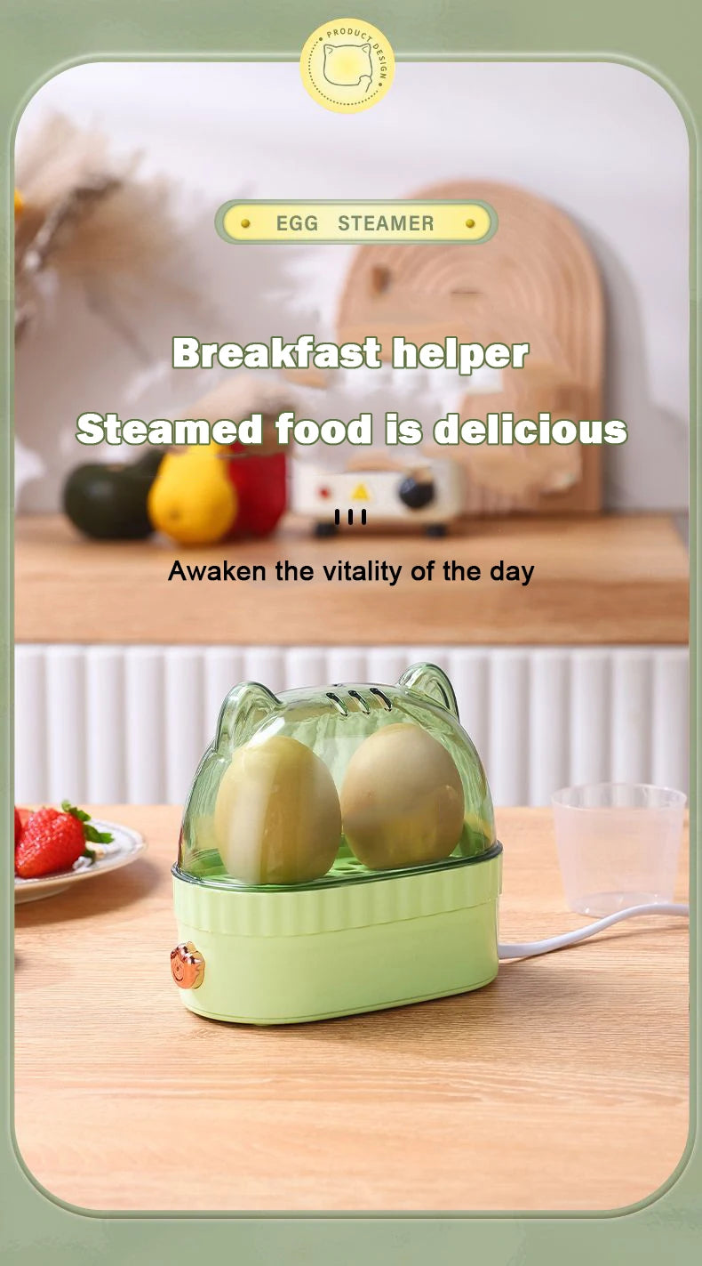 DMWD 120W Electric Egg Boiler Poacher Automatic Power Off Mini Breakfast Machine Egg Cookers 2 Eggs Portable Food Steamer 220V