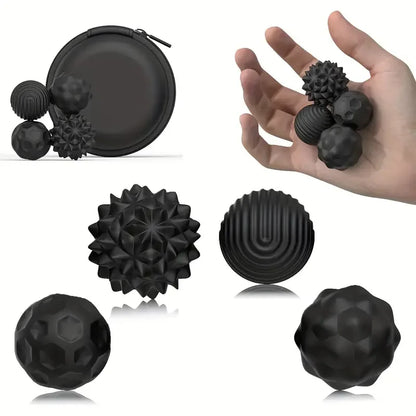 Fidget Toys Magnetic Stress Balls for Adults Silicone Stress Relief Sensory Toy Finger Toy for Office Decoration 4 Fun Textures