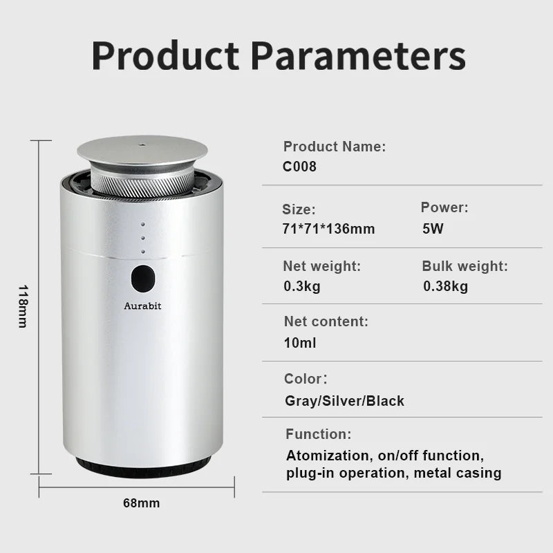 Smart Car Aromatherapy Diffuser AI Auto Sensing Start Stop Spray Quick Odor Eliminator Long Lasting Fragrance Home Car Use