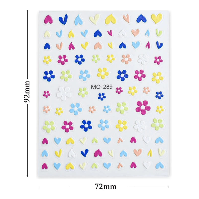 3D White Bowknot Flower Nail Art Sticker Ultra-thin Self-Adhesive Slider Summer Nail Art Decal Decoration DIY Manicure Accesorie