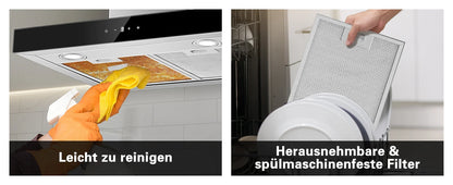 Topstrong 60cm Wall Mounted 400m³/h A+++ LED Touch Control Stainless Steel Extractor Fan Quiet 52dB Kitchen Hood