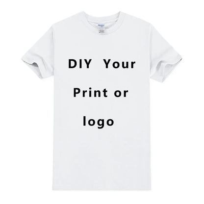 EU size 100% pure cotton custom T-shirt front and back team school uniform store logo text photo for men's personalized high-end