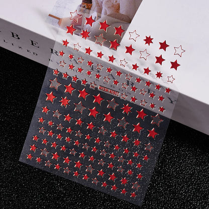 3D Gold Sun/Moon/Star Bronzing Nail Art Sticker 8*10cm Laser Star Moon Design Nail Decal Gold Silver Self-Adhesive Slider &*&