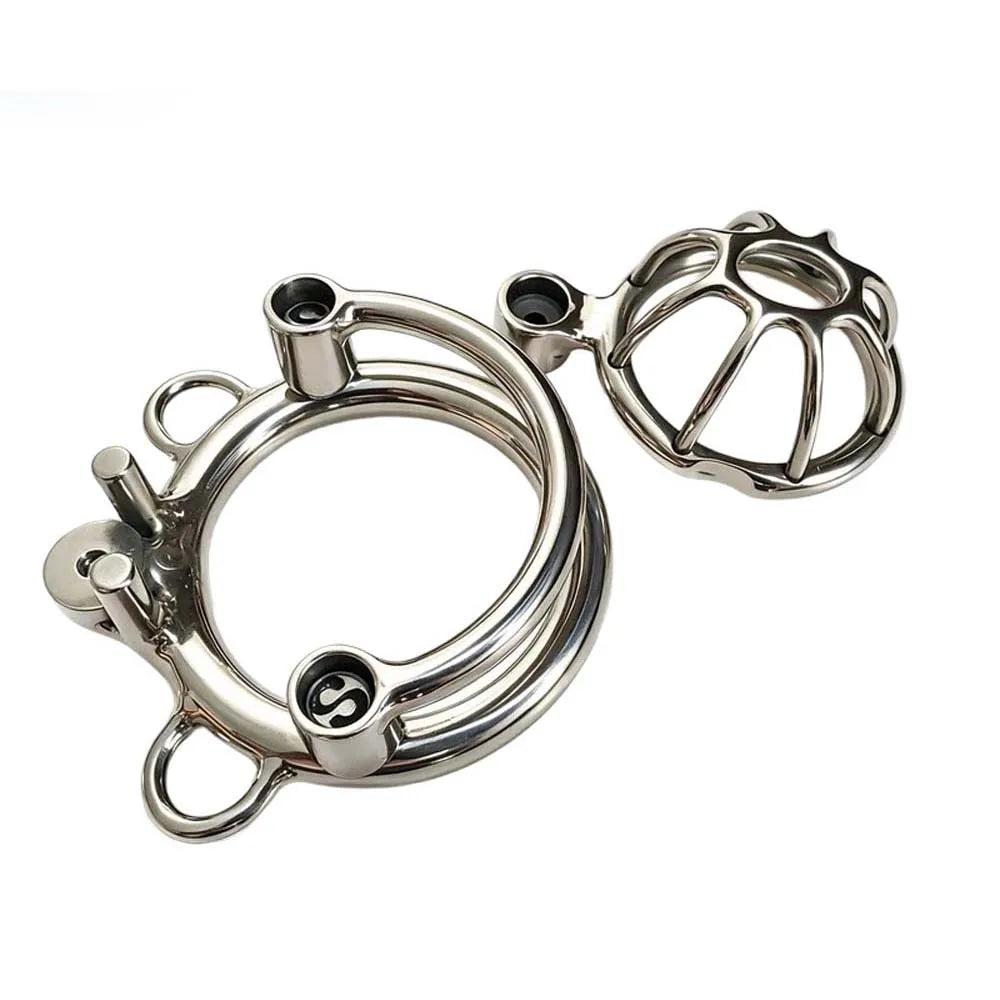Custom Titanium Chastity Cage With Anti Slip Hoop Chastity Band S Scew Metal Chastity Device BDSM Bondage Anti Escape Cock Lock