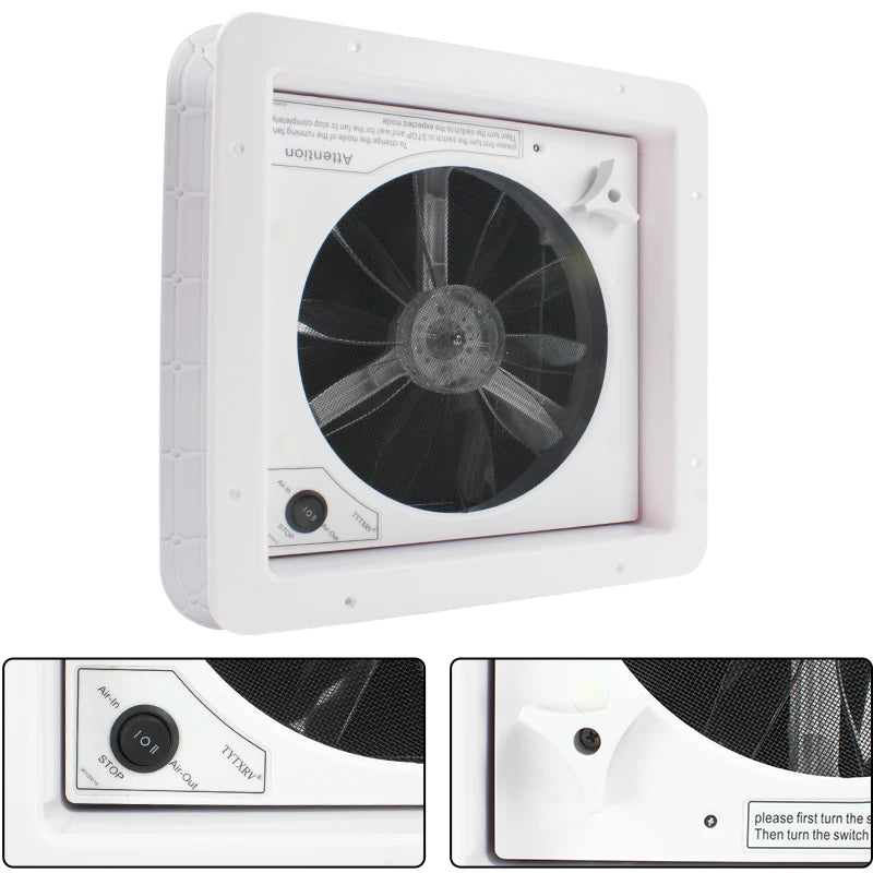 TYTXRV Caravan Accessories 11'' 12V CE RV Roof Vent Fan Manual Lifting Skylight Exhaust Fan for Camper Motorhome Travel Trailer