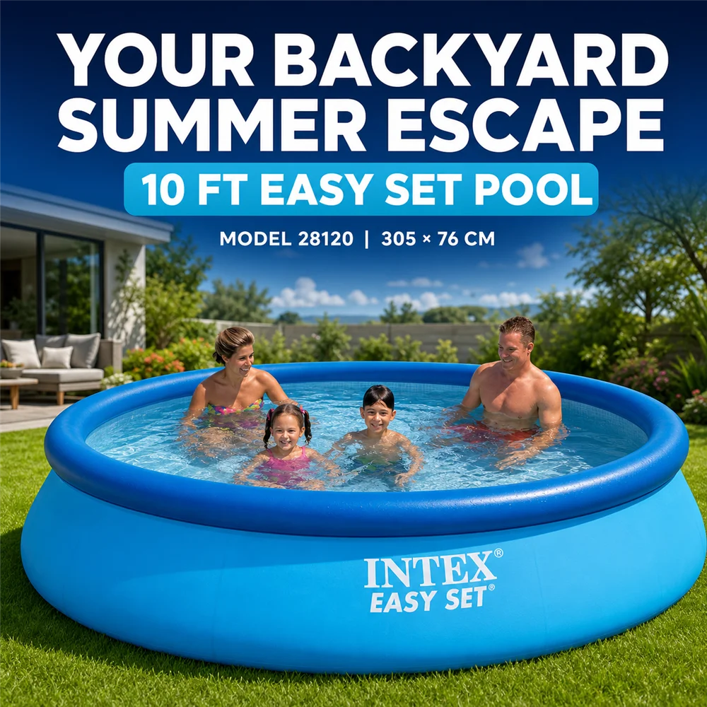 Removable Inflatable Pool Easy Set 3.05m X 76 cm or  Inches and Optional Cover - Instant Assembly 1942 or 3077 Liters Triple Layer