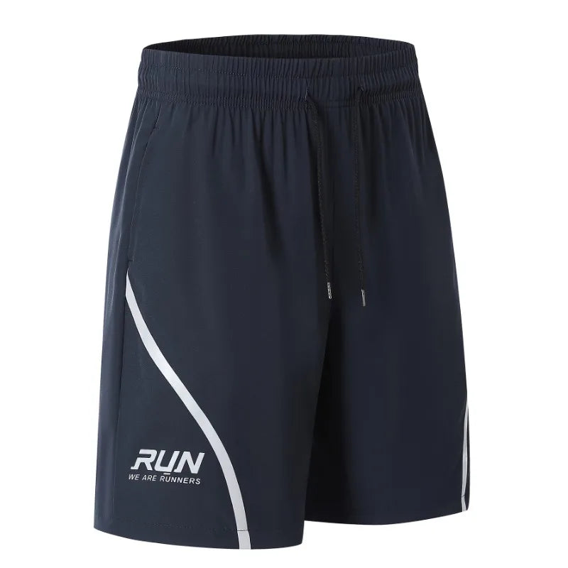 Muscle Fitness Casual Running Five-point Pants Men Reflective Stripe Basketball Training Quick-drying Breathable Training Shorts