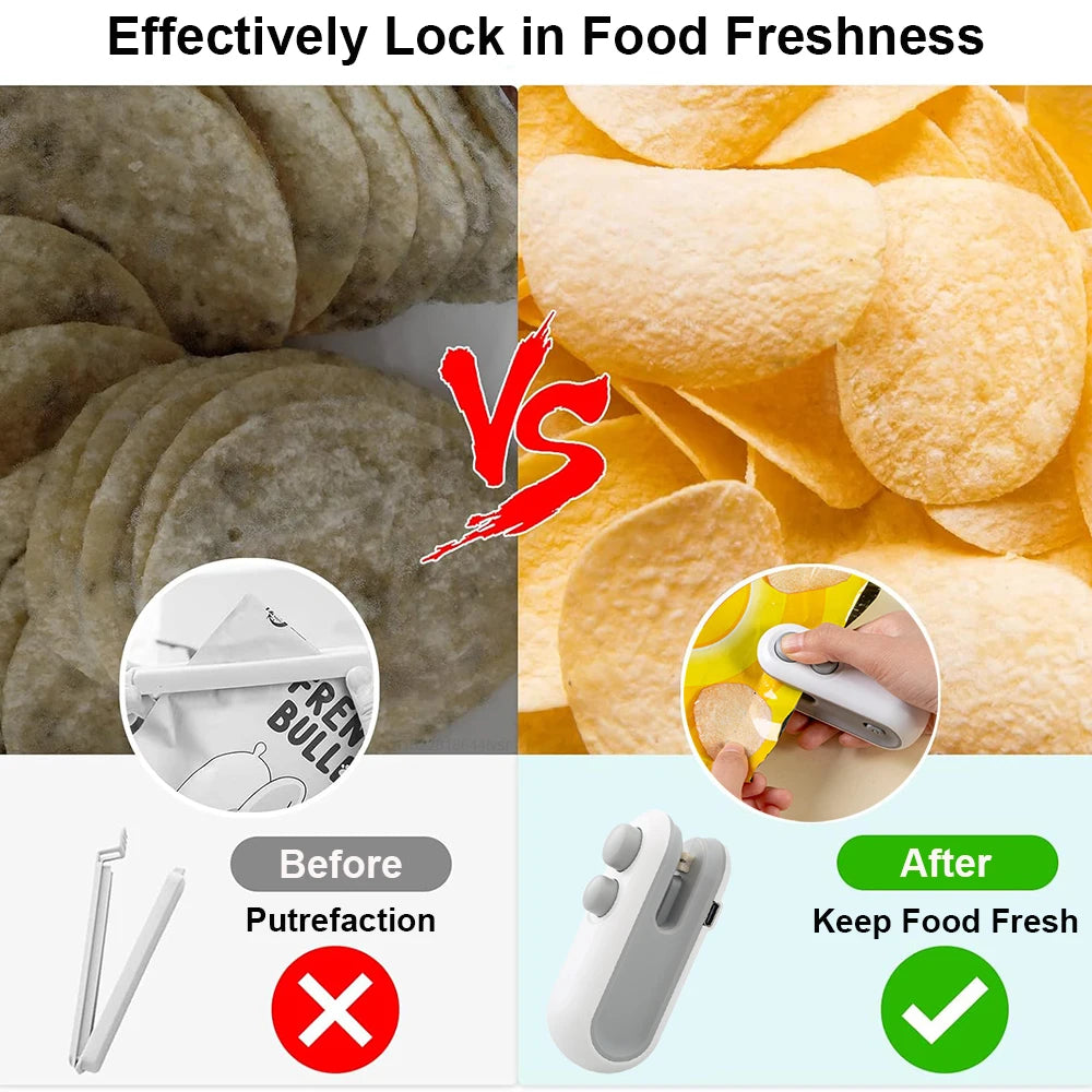 Plastic Bag Sealer Mini Portable Plastic Bags Sealing Machine Handheld Food Packaging Heat Sealer Thermal Plastic Bag Sealants