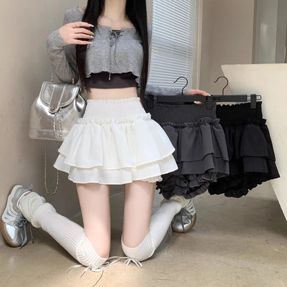Women‘s High Waist Ballet Cake Skirt 2026 Spring Summer Slimming Short A Line Fluffy Mini Pants Style
