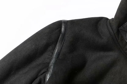 Winter Faux Shearling Sheepskin Fake Leather Jackets Lady Thick Warm Suede Lambs Motorcycle Brown Coats Mujer Chaqueta A407