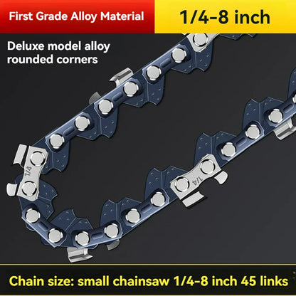 8 Inch Saw Bar 1/4"P Electric Saw 45 knots 22 knives Electric Chain Saw Guide Replacement Mini Steel Chainsaw Chains Garden Tool