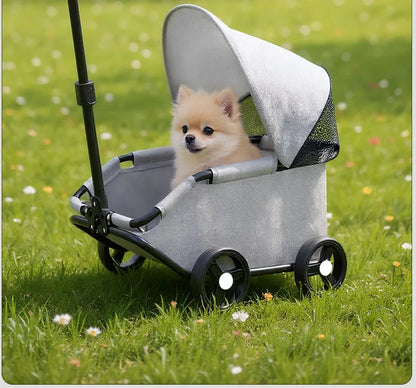 Foldable Pet Stroller Cart for Small Dogs Cats Puppy Kitten Outdoor Travel Carrier Toy Pushcart