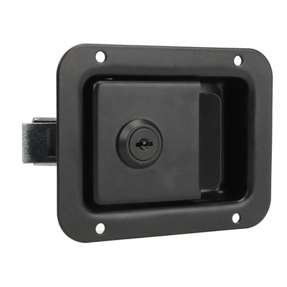 RV Toolbox Flush  Rugged Stylish  Reliable Trailer Paddle Door  Black  High Hardness for Campers
