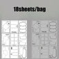 Mr. Paper 18pcs/bag Basic Border Theme Dual-Material Die-Cut Stickers Handbook Materials DIY Scrapbook Journal Frame Photo Album