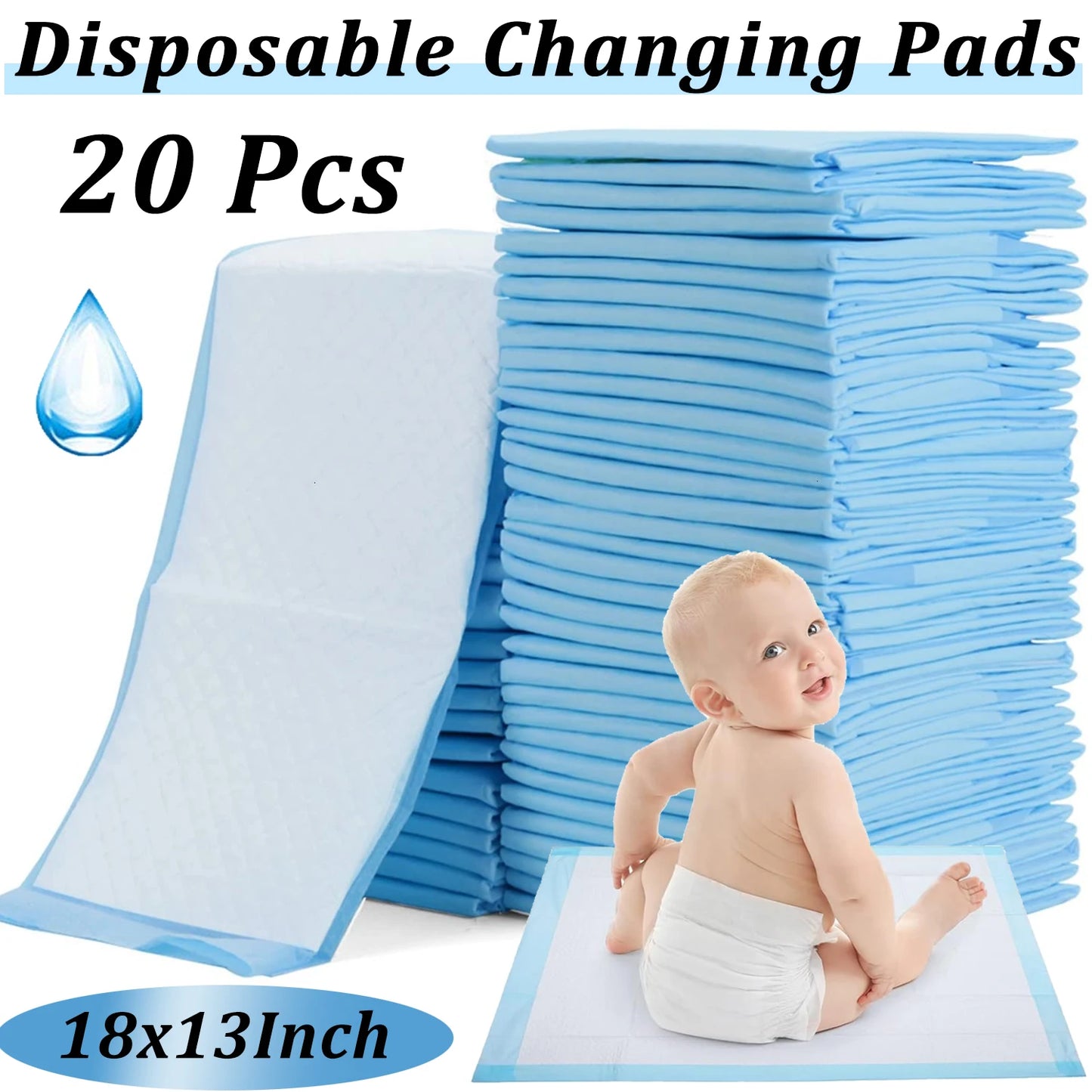 20-100Pcs Disposable Changing Pad High Absorbent Diaper Changing Pads Waterproof Leak Proof Baby Disposable Underpads for Baby