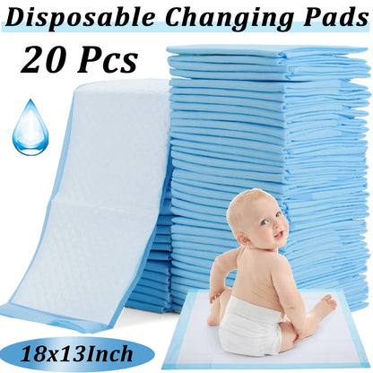 20-100Pcs Disposable Changing Pad High Absorbent Diaper Changing Pads Waterproof Leak Proof Baby Disposable Underpads for Baby
