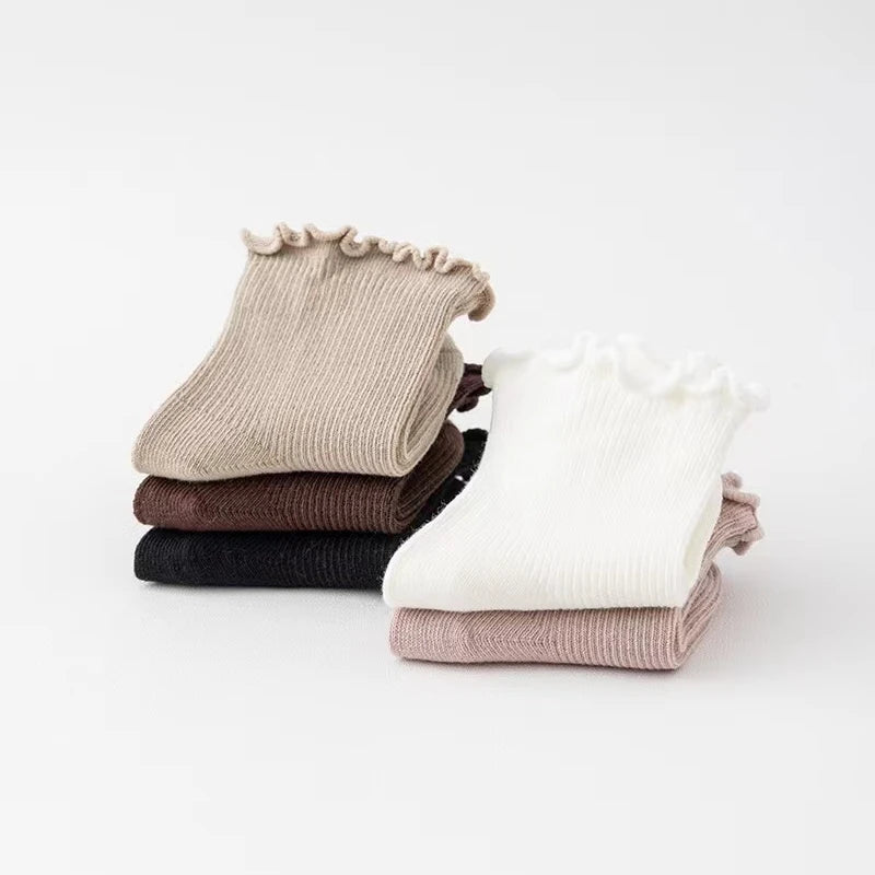 1Pair/lot New Boys and Girls Solid Color Baby Socks