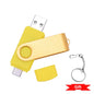 Rotable Usb Flash Drive 128GB 32GB 16GB Pen Drive 256GB Pendrive 64GB 4G OTG 2 IN 1 Memoria Usb Stick Type C Usb 2.0