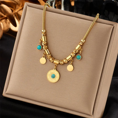 XIYANIKE 316L Stainless Steel Necklace for Women Gold Color New Trends Exquisite Chic Charming Birthday Fashion Jewelry Collier